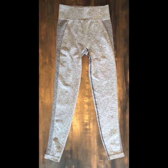 Gymshark High Waisted Flex Leggings - Grey/Pink -S - Picture 3 of 6